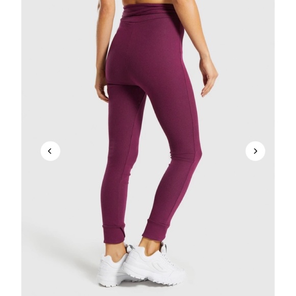 GYMSHARK Slounge Ribbon Bottoms Dark Ruby Marl M - Picture 2 of 10